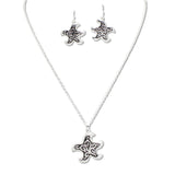 108667, STARFISH FILIGREE ACCENT PENDANT NECKLACE