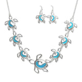 108423, OCEAN THEME SEA TURTLE SEA GLASS ACCENT NECKLACE