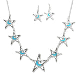 108424, OCEAN THEME STARFISH SEA GLASS ACCENT NECKLACE