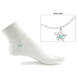 107145, PAVE CRYSTAL RHINESTONE SEA TURTLE CHARM ANKLET