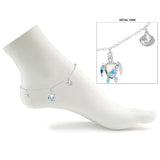 107740, OCEAN THEMED SEA TURTLE SEA GLASS CHARM ANKLET