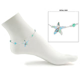 107743, ABSTRACT GLASS STARFISH SEA GLASS ANKLET