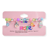 107257, KIDS EASTER BUNNY EGG CHARM BEADED STRETCH BRACELET