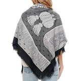 91592, TASSEL PRINT SQUARE SCARF