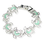 107174, SEA TURTLE SEA GLASS ACCENT MAGNETIC CLOSURE BRACELET