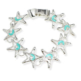 107175, STARFISH SEA GLASS ACCENT MAGNETIC CLOSURE BRACELET