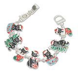 108008, CHRISTMAS THEMED BLACK CAT MAGNETIC BRACELET