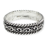 107178, FILIGREE ACCENT METAL STRETCH BRACELET
