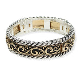 107178, FILIGREE ACCENT METAL STRETCH BRACELET