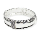 107179, ENGRAVED ACCENT METAL STRETCH BRACELET
