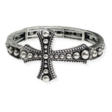 107176, CROSS BALL TEXTURED ACCENT STRETCH BRACELET