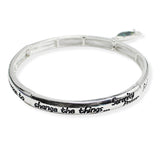 107181, SERENITY PRAYER SCRIPTURE ICHTHYS FISH CHARM STRETCH BRACELET