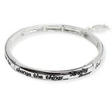 107181, SERENITY PRAYER SCRIPTURE ICHTHYS FISH CHARM STRETCH BRACELET