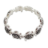 108653, OCEAN SEA TURTLE FILIGREE METAL STRETCH BRACELET