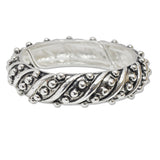 108007, WESTERN BALL TEXTURED METAL STRETCH BRACELET