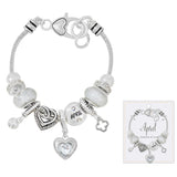 108675, BIRTH MONTH BIRTHSTONE BEAD CHARM BRACELET