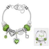 108675, BIRTH MONTH BIRTHSTONE BEAD CHARM BRACELET