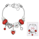 108675, BIRTH MONTH BIRTHSTONE BEAD CHARM BRACELET