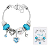 108675, BIRTH MONTH BIRTHSTONE BEAD CHARM BRACELET