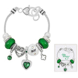 108675, BIRTH MONTH BIRTHSTONE BEAD CHARM BRACELET
