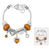 108675, BIRTH MONTH BIRTHSTONE BEAD CHARM BRACELET