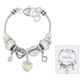 108675, BIRTH MONTH BIRTHSTONE BEAD CHARM BRACELET