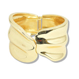 107681, SOLID TEXTURE CURVED OPEN BANGLE BRACELET