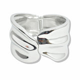 107681, SOLID TEXTURE CURVED OPEN BANGLE BRACELET