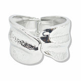 107682, HAMMERED TEXTURE CURVED OPEN BANGLE BRACELET