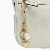 107184, HEART FLOWER CHERRY EIFFEL TOWER MULTI BAG CHARM KEYCHAIN