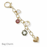 107289, HEART AND STAR WITH CRESCENT MOON MULTI BAG CHARM KEYCHAIN