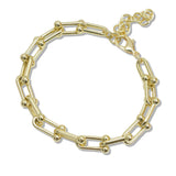 108126, 14K GOLD PLATED BALL LINK CHAIN DESIGNER INSPIRED BRACELET