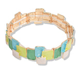 107384, GEOMETRIC ENAMEL ACCENT STRETCH BRACELET