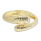 108089, HAMMERED TEARDROP METAL OPEN BANGLE BRACELET
