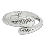 108089, HAMMERED TEARDROP METAL OPEN BANGLE BRACELET