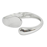 108088, TEARDROP SHAPE METAL OPEN BANGLE BRACELET
