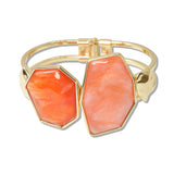 108381, GEOMETRIC CELLULOID ACETATE OPEN BANGLE BRACELET