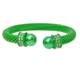 108640, PEARL WITH CRYSTAL RHINESTONE ACCENT CABLE CUFF BRACELET