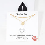108519, SOUL ON FIRE DAINTY SUN LAYERED NECKLACE