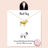 90208, "BEST DOG" DAINTY DOG MOM NECKLACE