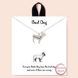 90208, "BEST DOG" DAINTY DOG MOM NECKLACE