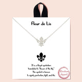 90329, "FLEUR DE LIS" GOLD DIPPED, DAINTY NECKLACE