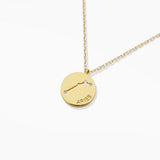 97919, GOLD DIPPED, "ARIES" DAINTY CUBIC ZIRCONIA CHARM PENDANT NECKLACE