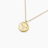 97919, GOLD DIPPED, "CANCER" DAINTY CUBIC ZIRCONIA CHARM PENDANT NECKLACE
