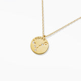97919, GOLD DIPPED, "PISCES" DAINTY CUBIC ZIRCONIA CHARM PENDANT NECKLACE