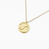97919, GOLD DIPPED, "SCORPIO" DAINTY CUBIC ZIRCONIA CHARM PENDANT NECKLACE