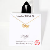 107233, GREATEST GIFT OF ALL DAINTY RIBBON BOW PAVE CUBIC ZIRCONIA NECKLACE
