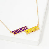 107430, ELEVATE YOUR GAME ENAMEL ACCENT TOUCH DOWN PENDANT NECKLACE