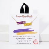 107430, ELEVATE YOUR GAME ENAMEL ACCENT TOUCH DOWN PENDANT NECKLACE