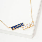 107430, ELEVATE YOUR GAME ENAMEL ACCENT TOUCH DOWN PENDANT NECKLACE